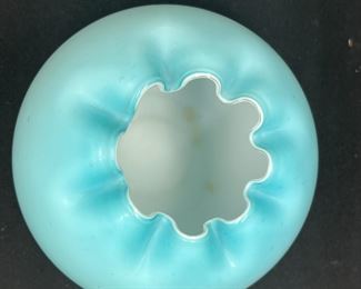 Mt Washington Blue Satin Rose Bowl