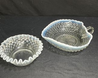 1940's MoonStone Opalescent Candy Dish & Plate