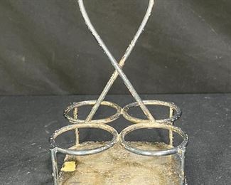 Antique Silverplate & Cut Glass Cruet Set