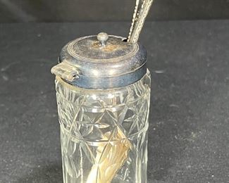 Antique Silverplate & Cut Glass Cruet Set