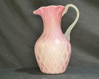 Victorian Diamond Quilt Pink Cased Pitcher