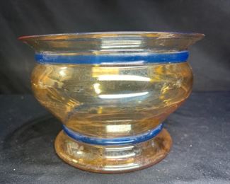 Blanco? Blue Thread Iridescent Bowl