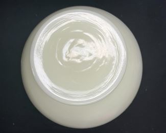 VTG Fenton Ivory Crest Ruffled Uranium Vase