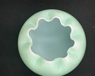 Fenton Uranium Glass Rose Bowl