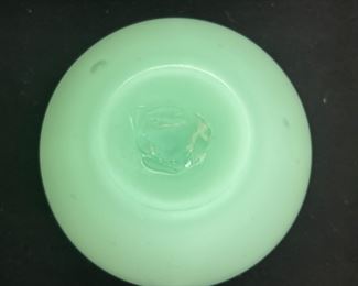 Fenton Uranium Glass Rose Bowl