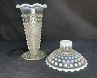 Moonstone Opalescent Candle holder & Bud Vase