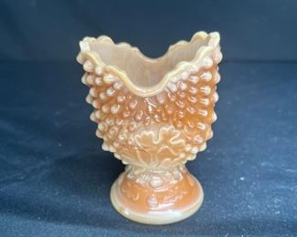 Greentown Antique Choc Slag Glass Toothpick Holder