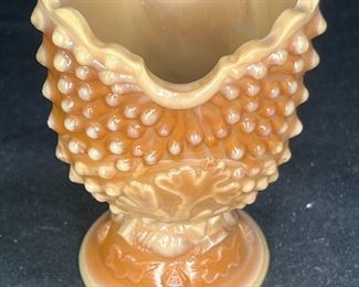 Greentown Antique Choc Slag Glass Toothpick Holder