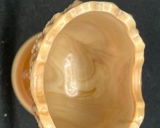 Greentown Antique Choc Slag Glass Toothpick Holder