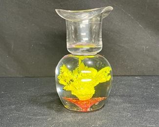 Hand painted Paperweight Votive Candle Holder