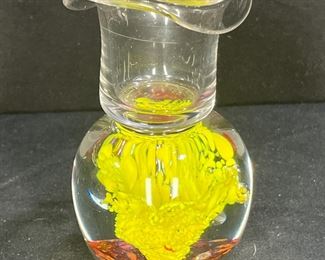 Hand painted Paperweight Votive Candle Holder