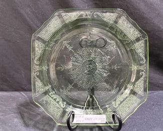 4 Anchor Hocking Uranium Glass Dinner Plates