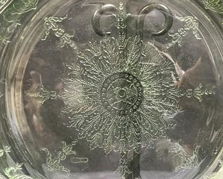 4 Anchor Hocking Uranium Glass Dinner Plates