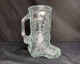 VTG Libby 16oz Glass Cowboy Boot Mug