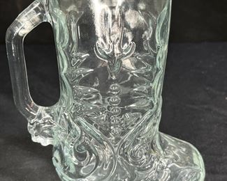 VTG Libby 16oz Glass Cowboy Boot Mug
