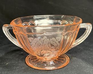 VTG Mayfair Pink Open Rose Platter & Sugar Bowl