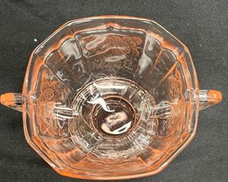 VTG Mayfair Pink Open Rose Platter & Sugar Bowl