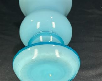 Vintage Czeck Cased Glass Blue Vase