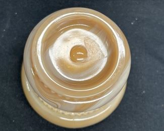 VTG Summit Slag Glass Holly Berry Toothpick Holder