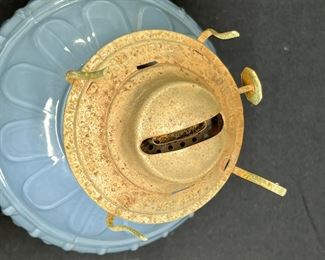 VTG Kaadan Ltd Blue Rose Glass Oil Lamp