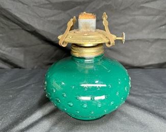 VTG Green Lamplight Farms Oil Lamp