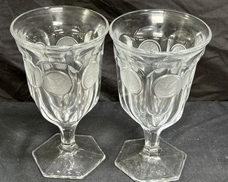 VTG Fostoria Coin Glass Tumblers, Goblets, & more