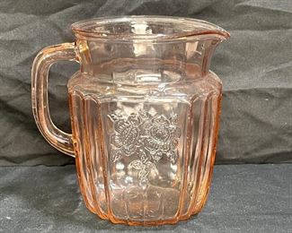 Mayfair Open Rose Pitcher and Sherbet Glass