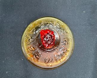 2 VTG Jeanette & Blenko Candy Dish & Bottle