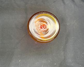 2 VTG Jeanette & Blenko Candy Dish & Bottle