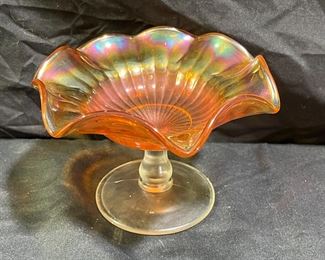 Margold Carnival Glass Horse Bowl & Compote