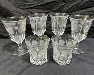 VTG Fostoria Coin Glass Tumblers, Goblets, & more