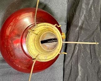 Vintage Ruby Red GLass Oil Lamp 8" Tall