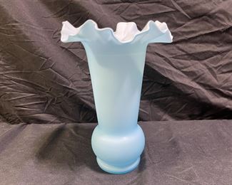 Vintage Blue Satin Ruffle Edge Case