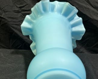 Vintage Blue Satin Ruffle Edge Case