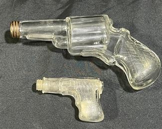 2 Glass Pistol Shaped Candy Dispensers