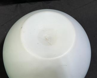 Large Satin Blue to White Rose Bowl