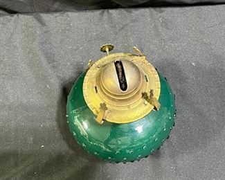 Vintage Green Lamplight Darms Oil Lamp