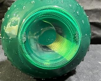 Vintage Green Lamplight Darms Oil Lamp