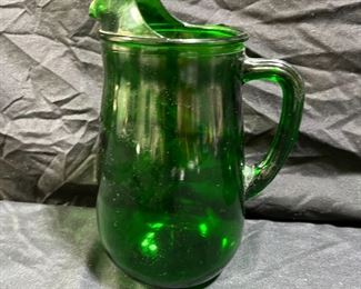 Vintage AH Forest Green 22 Oz Pitcher & Bowl