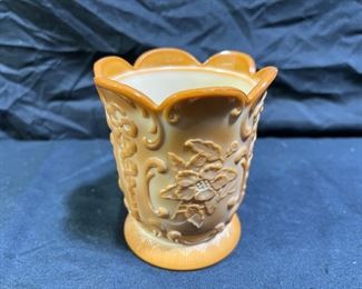 Vintage Carmel Slag Glass Dish