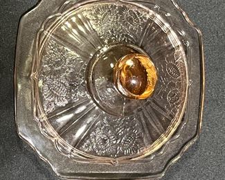 Pink Mayfair Open Rose Biscuit Jar - Depression