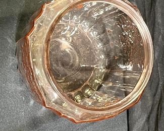 Pink Mayfair Open Rose Biscuit Jar - Depression