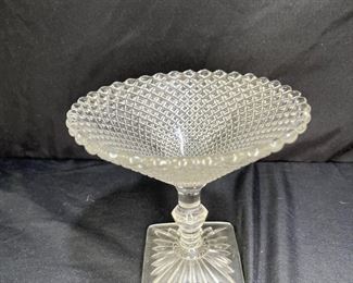 2 Vtg Anchor Hocking Miss America Footed Compote