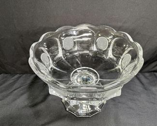 Vintage Fostoria Coin Glass Pedestal Bowl & Candle