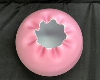 Large Fenton Pink Satin Rose Bowl