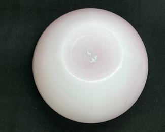 Large Fenton Pink Satin Rose Bowl