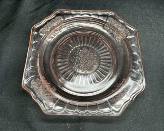 2 Pink Mayfair Open Rose Sups & Saucers