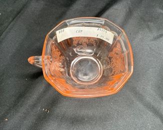 2 Pink Mayfair Open Rose Sups & Saucers