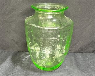 Anchor Hocking Princess Uranium Green Vase