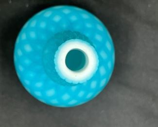 Antique Webb Blue Diamond Satin Bud Vase